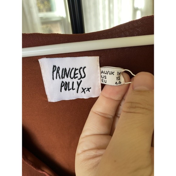 Princess Polly Baewatch Mini Dress In Brown Size 12 NWT - Picture 8 of 9
